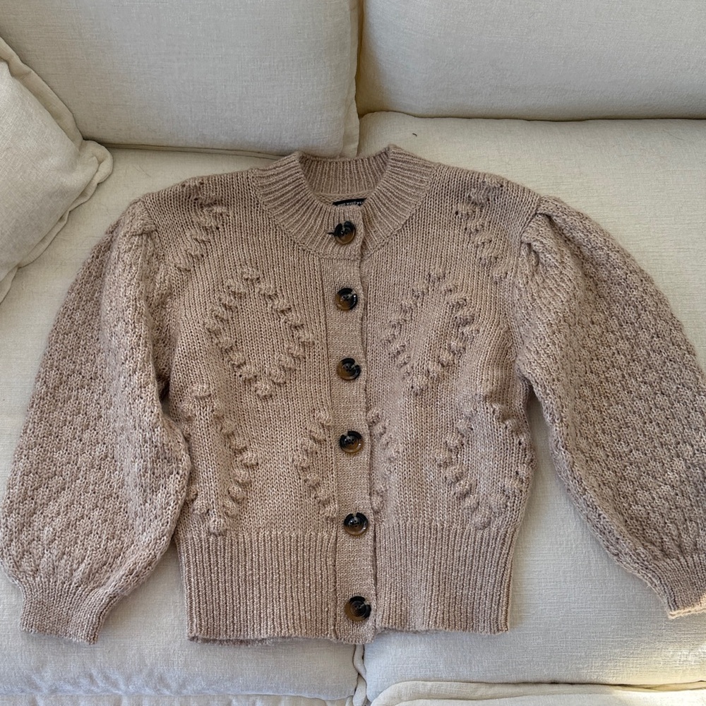 Who What Wear Textured Brown Cardigan